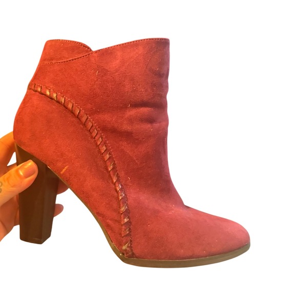 Shoes - NY&CO Booties Womens 9 Burgundy Heeled Ankle Boots Casual Fall Winter Shoes